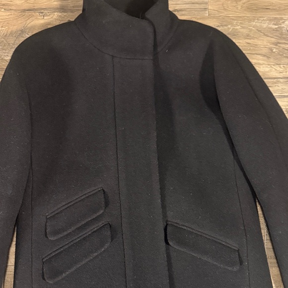 J. Crew “Italian Stadium Cloth Nello Gori” Black Coat - Size 2P - Picture 3 of 10